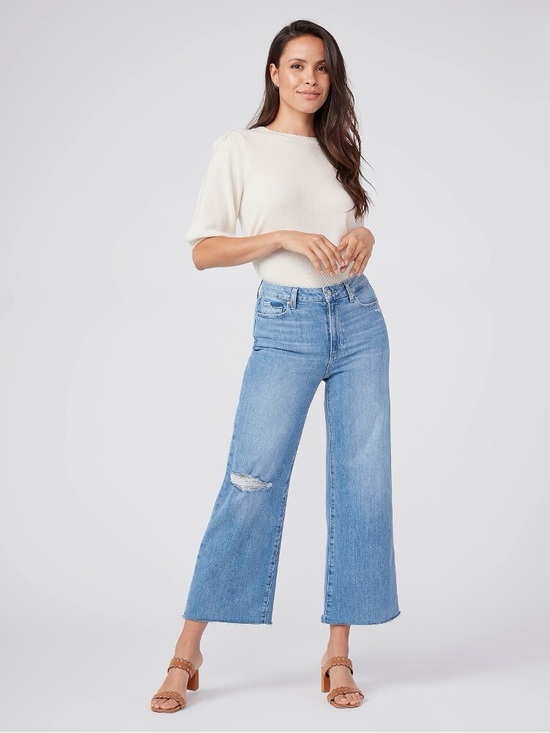 PAIGE Denim - PAIGE Anessa sz 30 High Rise Ankle Wide Leg Jeans cropped Distressed